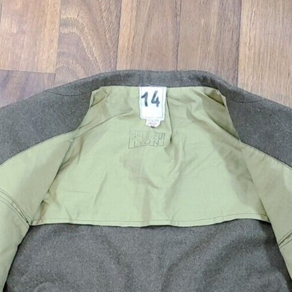 French Military Ike Style 1958 Olive Wool Jacket Gold Buttons 14 Delrieu Lyon - Picture 12 of 14